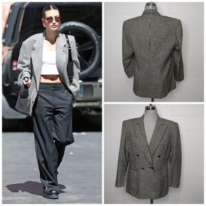Vintage houndstooth double breasted blazer S/M